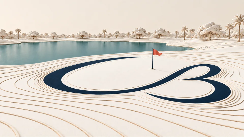 Coral Bluff Club mark drawn into a putting green.